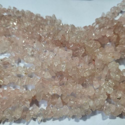 36 Inch Rose Quartz Chip Stone Beads