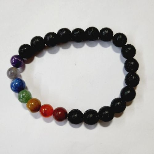 7 Chakra Lava Beads Reiki Healing Fengshui Body Balancing Stone Bead Bracelet