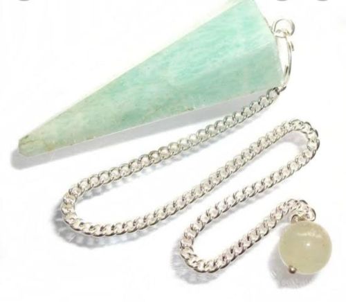Green Agate Stone Amazonite Cone Pendulum