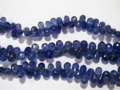 Blue Faceted Tanzanite Teardrop Stone Beads, For Making Jewellery, Gender : Unisex