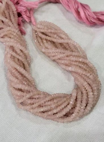 Morganite Faceted Rondelle Semi Precious Stone Beads Strands