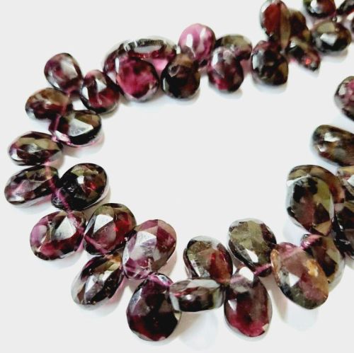 Natural Garnet Faceted Briolette Semi Precious Stone Beads