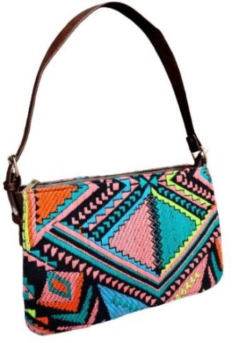 Cotton Printed Baguette Fancy Bags, Closure Type : Zipper