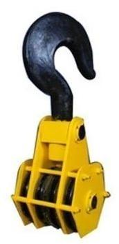 Yellow Powder Coated Metal Crane Hook, For Weight Lifting, Feature : Durable, Hard Structure