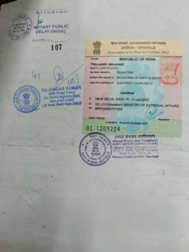 Birth Certificate Attestation Service
