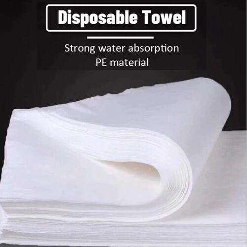 35-100 GSM Plain Non Woven Spunlace Fabric White Disposable Bath Towel, Features : Spa, Saloon, Hotel