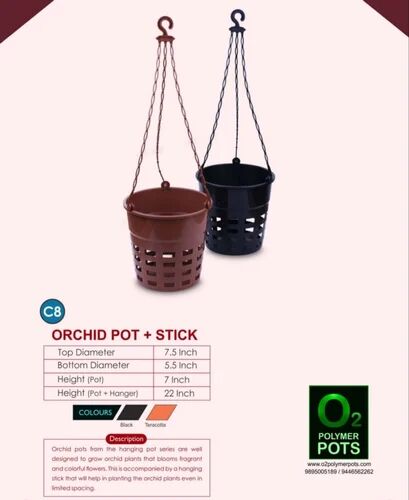 Orchid Hanging Polymer Pot, Size : 5.5 Inch