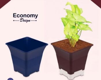 Square Plastic SP9 2ND Polymer Pot, Color : Black, Terra, Rani Red, Economy Blue Etc...
