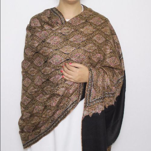 Hand-Embroidered Jamawar Pashmina Shawl