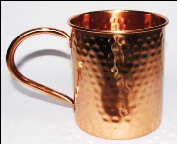 Round Polished Copper Hammered Mugs, For Drinkware, Style : Antique