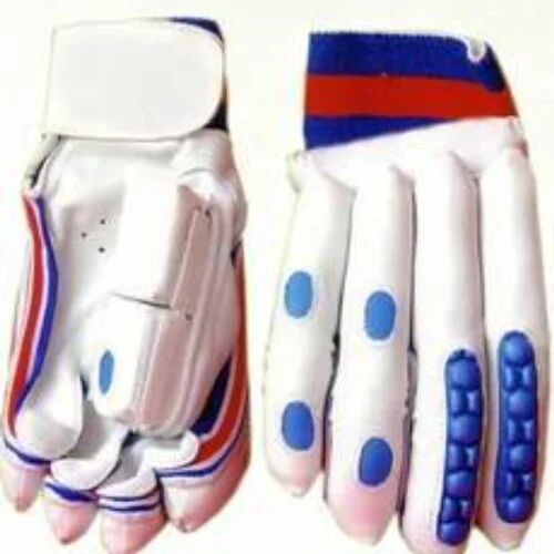 Atharv Sports Plain Batting Gloves, Color : White, Blue