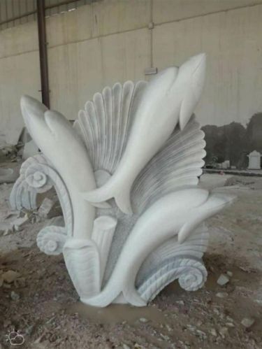 Polished Sand Stone Marble Fish Statue, For Decoration, Packaging Type : Thermocol Box