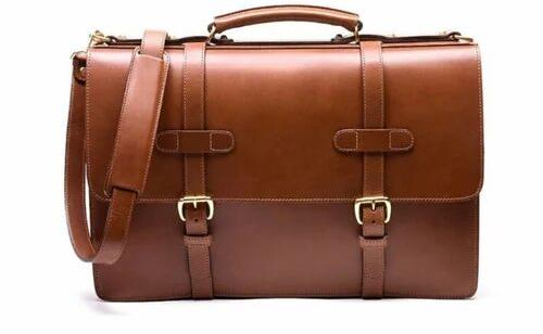 Zairah Mens Leather Laptop Bag, Color : Brown Black