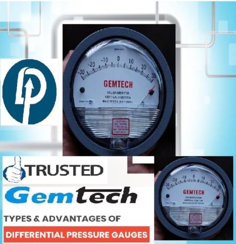 Gemtech Differential Pressure Gauge Bhongaon, For Air Compressor, Marine Engines, Dial Size : 4 Inch