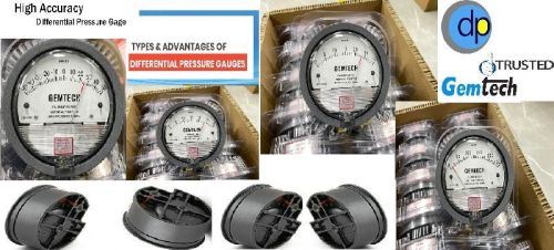 Aluminium Gemtech Differential Pressure Gauge, For Air Compressor, Marine Engines, Display Type : Analog