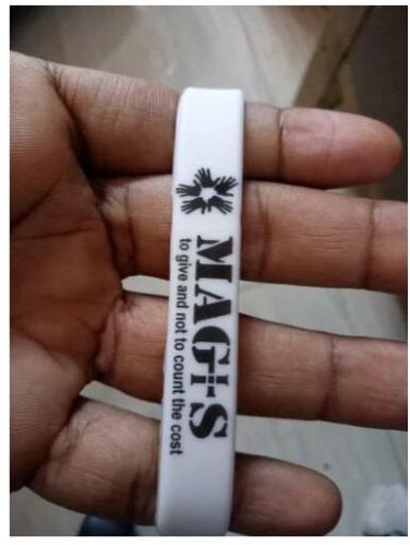 Printed Silicon Wristband, Color : White