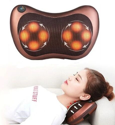 PU Plain Neck Massage Pillow, Color : Brown