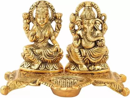 Metal Laxmi Ganesh Statue, For Interior Decor, Packaging Type : Thermocol Box