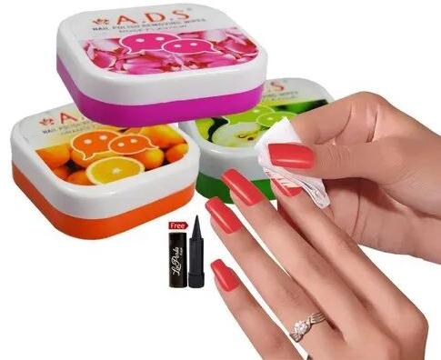 Nail Paint Removing Wipes, Packaging Type : Plastic Container