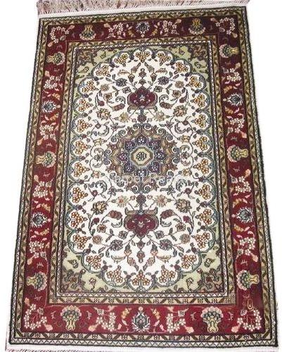 Rectangular Polyester Hand Knotted Carpets, For Long Life, Attractive Designs, Color : Multicolor