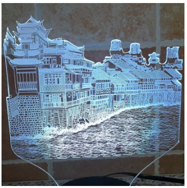 Rechargeable Night Light Creatve Illusion 3d Acrylic Desk LED Lamp