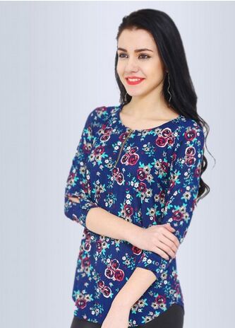 Orchard 3/4 Sleeve Floral Beautiful Top, Occasion : Casual