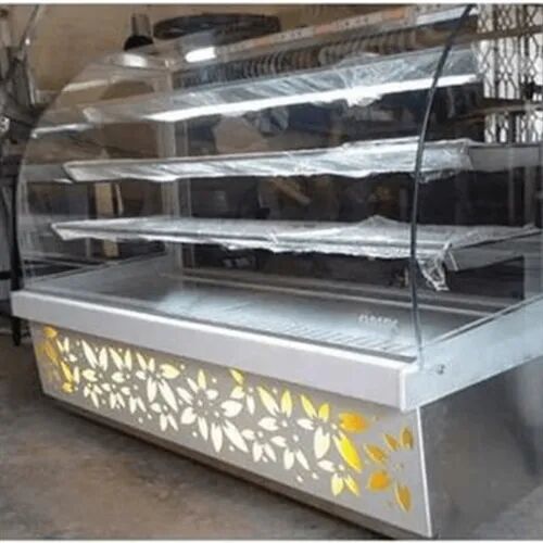 304 Stainless Steel Body Sweet Display Counter, Color : Grey