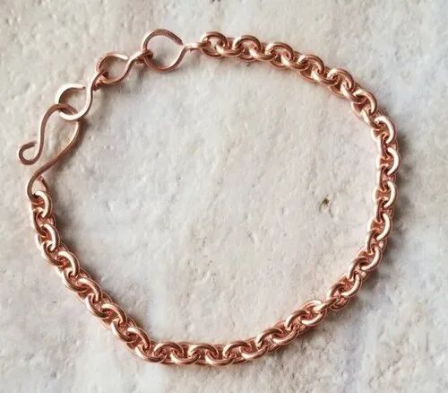 Copper Chain Bracelet, Color : Brown