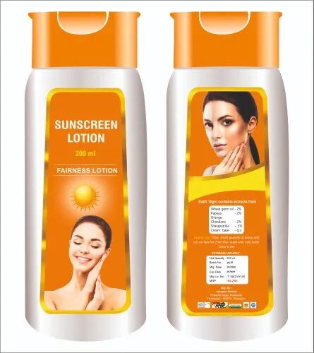 Sunscreen Lotion, Packaging Size : BOTTLE