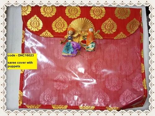 Pink PVC Decorated Saree Cover