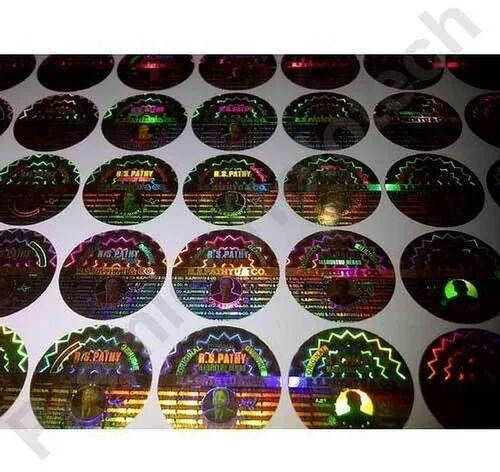 Hologram Silver Sticker, Pattern : Custom Made