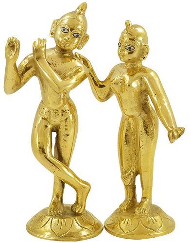 Brass Radha Krishna Statue