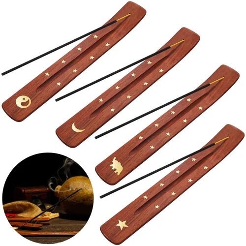 Brown Rectangle Wooden Incense Stick Holders