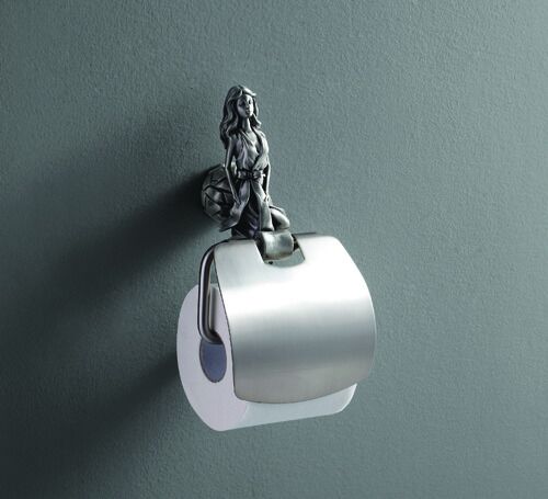 Antique Tin Toilet Paper Holder, Color : Silver Grey