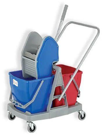 Plastic Double Bucket Wringer Trolley, For Hospital, Hotel, Home Etc., Bucket Capacity : 50-60 Liter