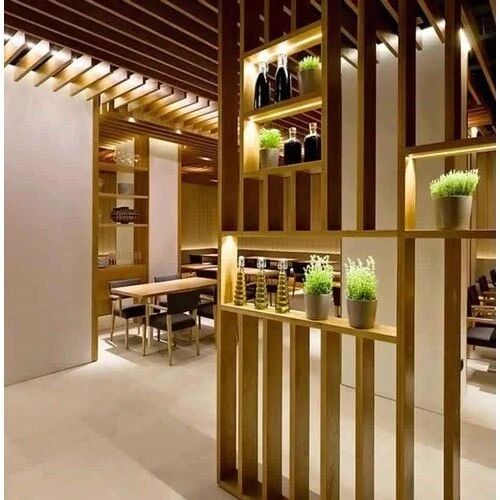 Golden Straight Color Coated Wooden Partitions, For Home