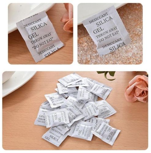 Printed Silica Gel Pouches, Color : White, Packaging Size : 1kg
