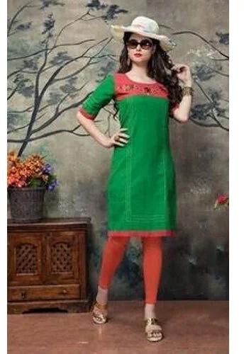 Printed Cotton Ladies Kurti, Size : XL, Small, Medium, Large