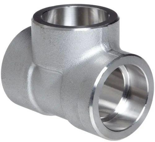 Silver Stainless Steel Forged Tee, For Pipe Fittings, Size : 3/4 Inch