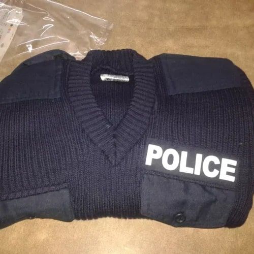 V Neck Police Wool Sweater, Gender : Unisex