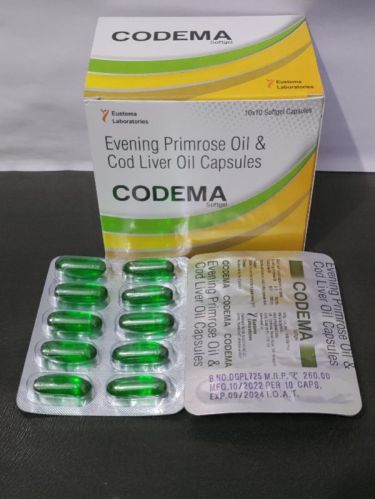 Codema Softgel Evening Primrose Oil Capsules, Color : Green