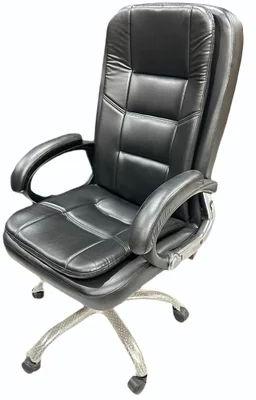 Rectangular.Square Non Polished Leatherette Leather Directors Visitor Chair, For Office, Color : Black