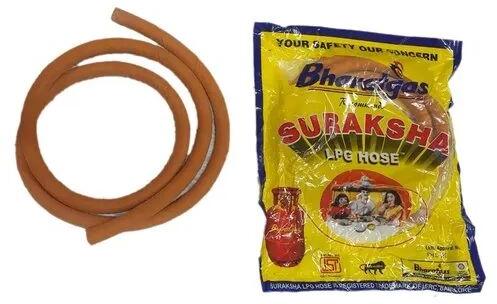 SS Braided Wire Rubber Bharat Gas Suraksha Pipe, Color : Orange