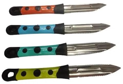 Silver SS Plastic Knife Peeler Set