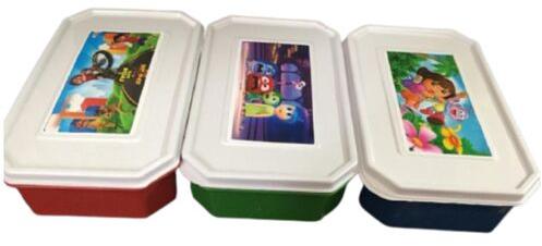 Plastic Lunch Box, Color : White, Red, Green, Blue