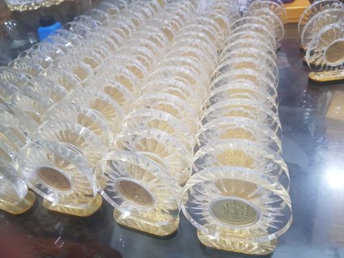 Round Polished Acrylic Trophy, For College, Office, School, Style : Common