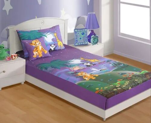 Kids Printed Bed Sheet, Color : Multicolor