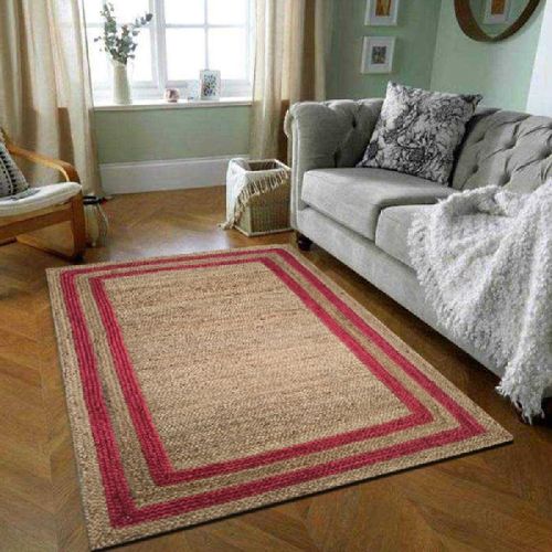 Natural/Red 100% Jute Yarn MRIC-045 Braided Rugs