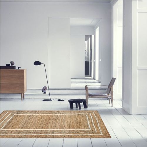 Natural/Ivory 100% Jute Yarn MRIC-047 Braided Rugs