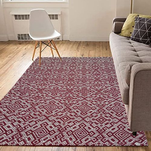 5% Polyester MRIC-055 Woolen Handloom Rugs